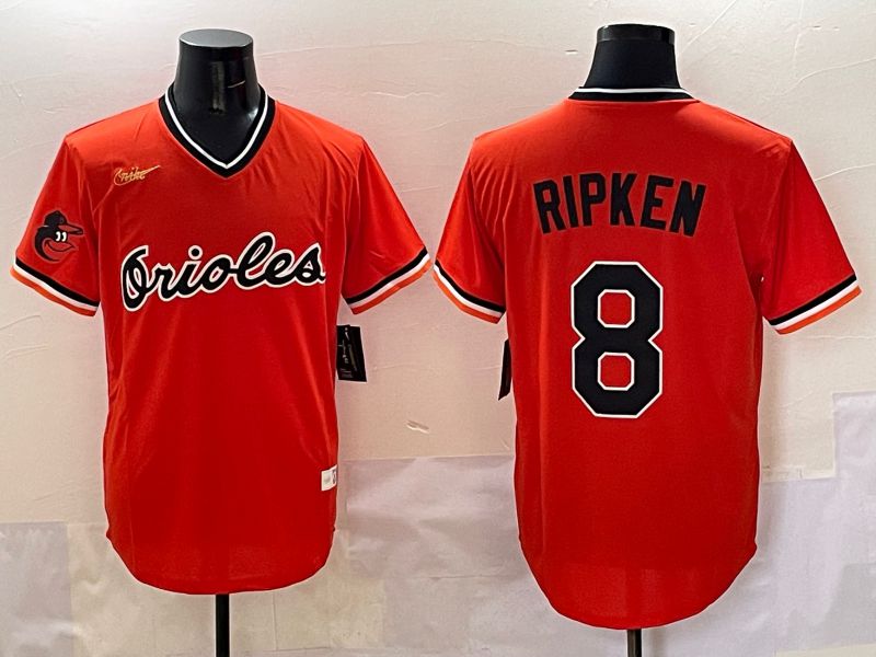 Men Baltimore Orioles 8 Ripken Orange Game 2025 Nike MLB Jersey style 5097